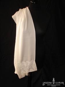 123 Collection Mariage - Étole en mousseline de soie et dentelle ivoire