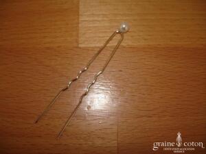 Pics à cheveux - Lot de 5 perles blanches