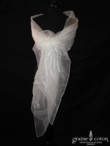 Étole en organza ivoire clair