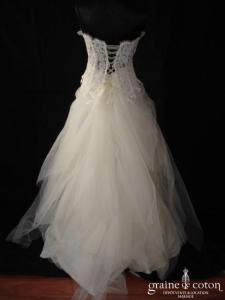 Les mariées de Provence - Robe deux pièces en dentelle faite main, soie sauvage et tulle ivoire