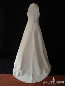 Cendrine - Robe une pièce en mikado ivoire style japonais