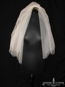 Voile court en tulle ivoire