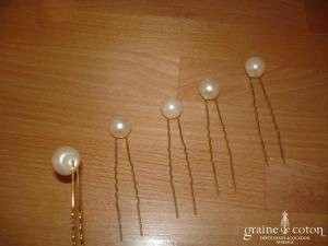 Lot de 5 pics à chignons perles nacrées