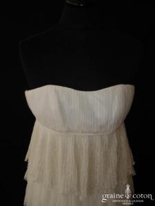 Mariées de Paris - Robe style années 20 en tulle plissé ivoire