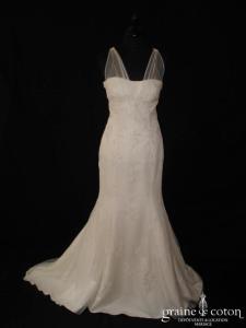 Mariées de Paris - Robe sirène en tulle et dentelle ivoire