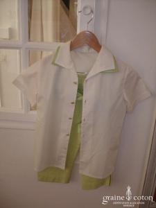 Ensemble petit garçon d'honneur chemise et corsaire vert anis