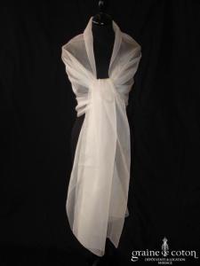 Cymbeline - Étole en organza de soie ivoire