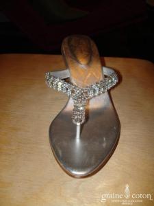 Sandales Daniela Cardia - Mules argent Swarovski