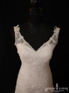 Création - Robe taille basse en organza blanc