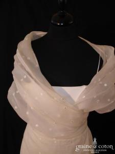 Cymbeline - Robe en taffetas et organza à pois avec boléro cache coeur