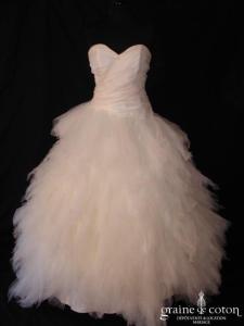 Coeur d'amour - Création en taffetas ivoire et mouchoirs de tulle