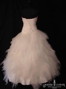 Coeur d'amour - Création en taffetas ivoire et mouchoirs de tulle