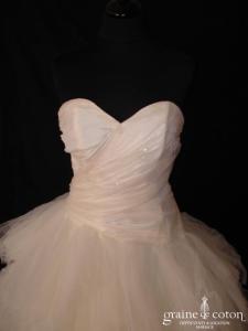 Coeur d'amour - Création en taffetas ivoire et mouchoirs de tulle