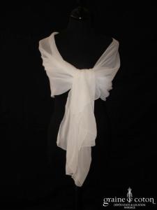 Pronuptia - Étole en mousseline ivoire