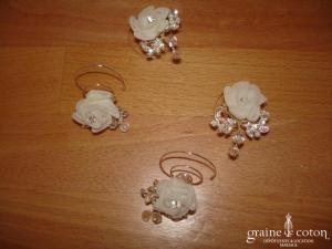 Oksana Mukha - Curlys à cheveux fleur organza et strass Swarovski