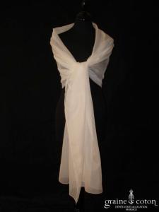 Oksana Mukha - Étole Medeya en mousseline ivoire