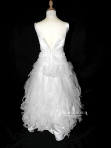 Pronuptia - Robe demoiselle d'honneur en satin et tulle ivoire