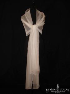 Cymbeline - Étole en organza de soie ivoire