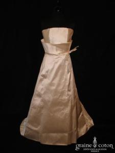 Reinaldo Alvarez - Robe F en mikado de soie ivoir bustiere