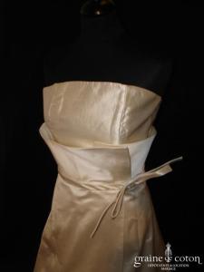 Reinaldo Alvarez - Robe F en mikado de soie ivoir bustiere