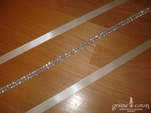 Au fil perlé - Headband en satin ivoire et strass