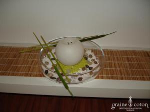 Centre de table rond en verre transparent