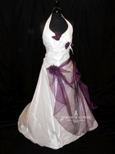 Aurye Mariage - Féline en taffetas ivoire et violet