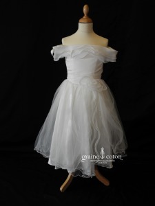 Robe demoiselle d'honneur en tulle ivoire