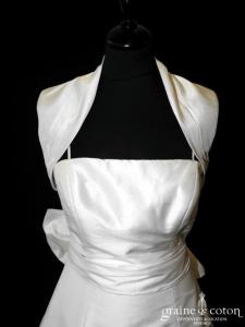 Rembo Styling - Boléro/gilet en soie sauvage ivoire