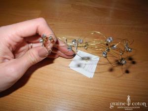 Pina - Diadème / bandeau avec strass montés sur fil câblé doré
