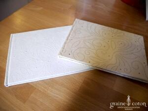 Livre d'Or couverture arabesque et strass - Ivoire ou blanc