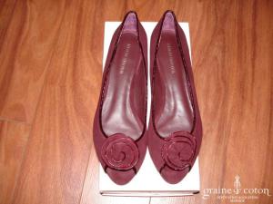 Eden shoes - Ballerines bout ouvert en nubuck bordeaux