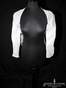 Novia d'Art - Boléro en gaze de soie ivoire