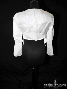 Novia d'Art - Boléro en gaze de soie ivoire