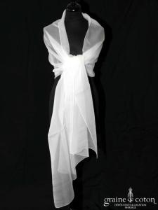 Cymbeline - Étole en organza de soie ivoire