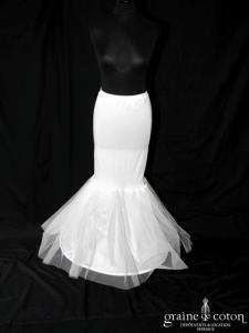 Jupon sirène fourreau en tulle, blanc ou ivoire