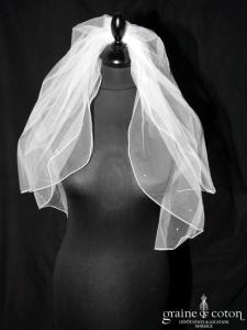Voile court en tulle ivoire avec cristaux