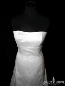 Mariées de Paris - Robe taille empire en mikado de soie ivoire
