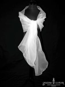 Courman - Étole en organza ivoire