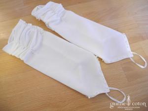 Mitaines courtes ivoire clair avec perles