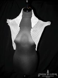 Juste un baiser - Étole tube en organza plissé ivoire