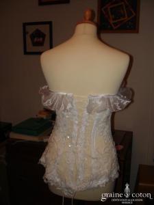 Création Roselyne Desti - Bustier blanc en dentelle de calais