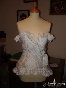 Création Roselyne Desti - Bustier blanc en satin