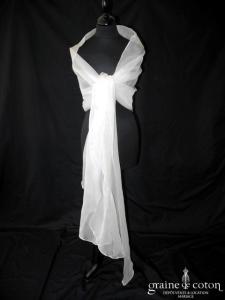 Catherine Varnier - Étole en organza de soie ivoire