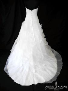 Cosmobella - Robe en organza drapé blanche