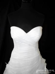 Cosmobella - Robe en organza drapé blanche