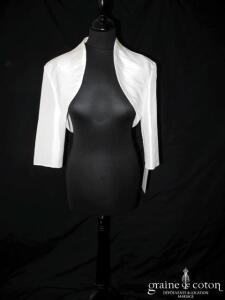 Bella - Boléro en taffetas ivoire, manches 3/4