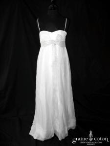 Paule Ka - Robe empire en organza de soie ivoire