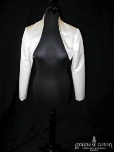 Pronuptia - Boléro en satin ivoire à manches longues