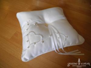 Coussin d'alliances coeur - Blanc